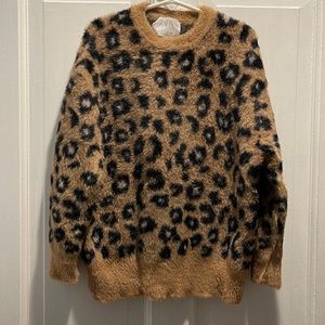 Zara Kids Girls Leopard Print Sweater